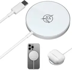 新品✨️ ワイヤレス充電器 MagSafe充電器 マグネット式 Qi認証 15W