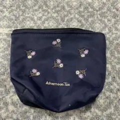 Afternoon Tea ポーチ ネイビー 花柄刺繍のサムネイル