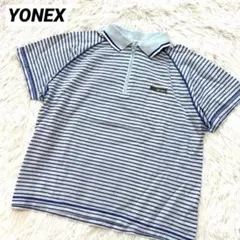 美品✨ヨネックス ボーダー ハーフジップ ポロシャツ バドミントン テニスウェア