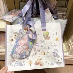 上海ディズニー　ネイチャーキャンパー　ダッフィーフレンズショッピングバッグ