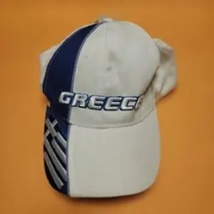 GREECE キャップ ホワイト ネイビー 刺繍 タグ付　未使用