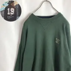 90s古着トミーヒルフィガー コットンニットトレーナー ゴルフ刺繍ロゴ XL