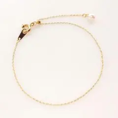 シンプル 華奢チェーン ブレスレット　パール