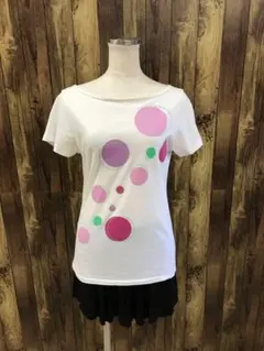 BUONA GIORNATA　半袖カットソー　サイズL　白 プリント柄