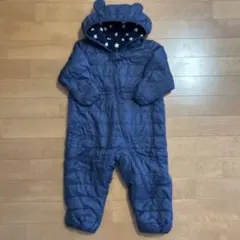 ネイビー フード付き キルティングアウター