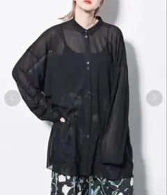 CITYSHOシティショップ シアーシャツ オーバーサイズ ブラック 長袖美品のサムネイル