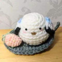 シマエナガ 葉っぱ イチゴ セット インテリア 台座 小物置き しまえなが 春