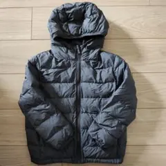 【美品】UNIQLO　グレー フード付きダウンコート 120