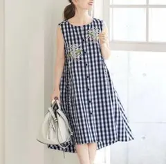 【美品】Chestyスズラン シャツ ワンピース ギンガムチェック チェスティのサムネイル