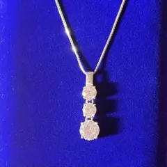 美品】TASAKI 3ストーンダイヤモンドネックレス トリロジー0.54ct 