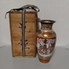 江戸期 京薩摩 帯山造 金襴手花入！7712 - メルカリ