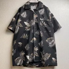Theory セオリー オープンカラーシャツ L 黒 ボタニカル 開襟シャツ Theory セオリー オープンカラーシャツ L 黒 ボタニカル 開襟シャツ