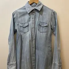 デニム風長袖シャツ Mサイズ