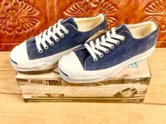 ★90s!USA!希少レア!コンバース ジャックパーセル スエード 紺 223★