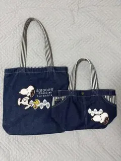 スヌーピー【倉敷さがら刺繍デニムトート】