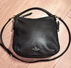 【2way】kate spade 黒 レザー ショルダーバッグ