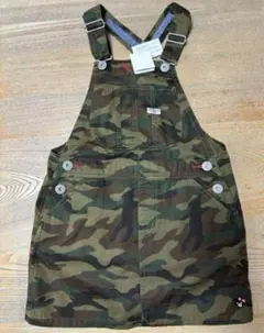 新品タグ付き ミキハウス ダブルB 迷彩 カモフラ ジャンパースカート 130