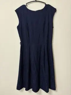 ネイビー レース Aライン パーティードレス