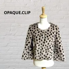 【オペークドットクリップ】フェイクファーコート　ショート丈　ダルメシアン