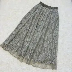 【新品タグ付き】reca ロングスカート ペイズリーレース FREE（B308）