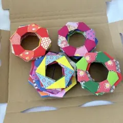 色柄いろいろ・折り紙シンプルリース　48点セット