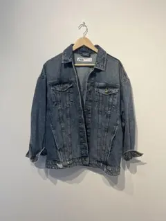 美品　ザラ　zara デニムジャケット　オーバーサイズ