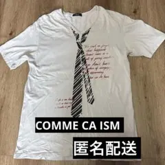 COMME CA ISM ネクタイプリント Vネック Tシャツ L コムサのサムネイル