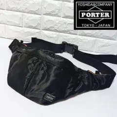 【美品】PORTER タンカー ウエストバッグ ボディバッグ L ブラック