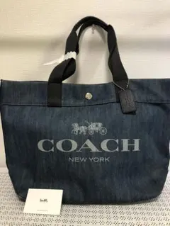 【最終値下げ】美品COACH コーチ デニム 大きめトートバッグ