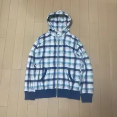 00s OLD UNIQLO ジップパーカー チェック柄 短丈 y2k 平成
