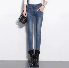 鰹*節様 デイクローゼット ハイウエスト スキニーデニム ライトブルー