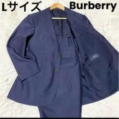 美品✨Burberry ビジネススーツ セットアップ ネイビー モヘア　Lサイズ
