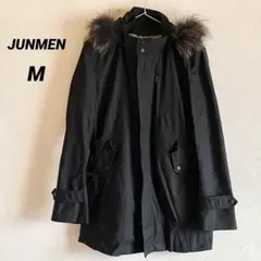 美品 ジュンメン ファー 千鳥格子 ダウンジャケット S 白 黒 【J46083】 JUNMEN 秋冬 メンズ ブルゾン ハウンドトゥース 毛皮 - 千鳥格子 MONCLER☆新作 EVANDRA☆関税込み ショートダウン コート（種類（コート・ジャケット）ダウン