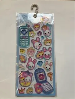 ［人気シール］フワフワらびちゃん　平成　はっぴーフォン