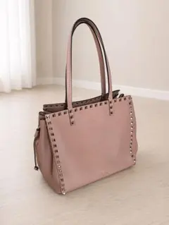 極美品】ALAiA ミナ20 2way スタッズ ハンドバッグ ピンクベージュ
