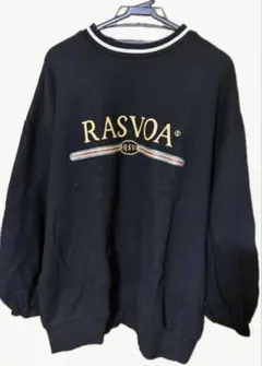 RASVOA ブラック トレーナー オーバーサイズ