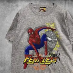 CCZN ムービーTシャツ スパイダーマン2 蜘蛛の巣 FEARLESS グレー