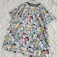 スヌーピー　H&M SNOOPY スヌーピー 総柄 Tシャツ M 夏服のサムネイル
