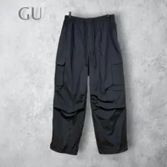 【GU ジーユー】　パラシュートカーゴパンツ　ブラック　XL 洗える　黒のサムネイル