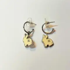 訳あり　CHANEL シャネル　ウサギ ピアス フープ　レア