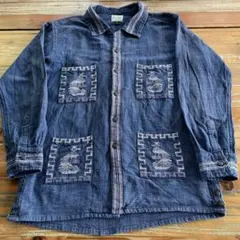 ARTESANIA インディゴ　刺繍　シャツ　ジャケット