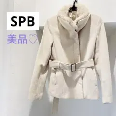 カ*中様 SPB ファーコート 2way ウエストベルト アンゴラ混 ショート丈