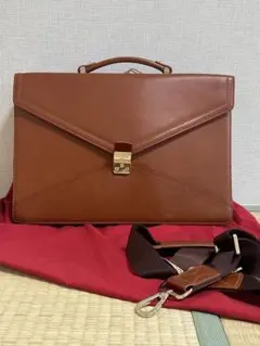 LANCELランセル ブラウンレザー ビジネスバッグ