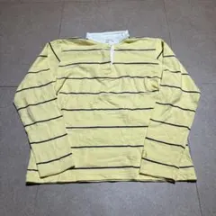 The north face ラガーシャツ　ポロシャツ　長袖　ノーカラー　黄色