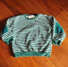 ボーダー柄トレーナー グリーン　140