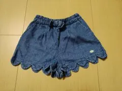 デニム スカラップヘム 半ズボン 80