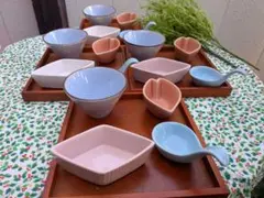 晴れの日やお祝いの席に最適 陶器製食器4セット