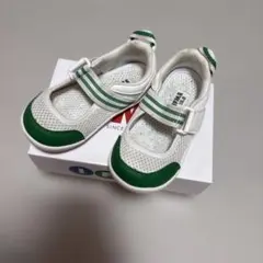 IFME イフミー　メッシュ上履き ホワイト/グリーン 15.5 cm