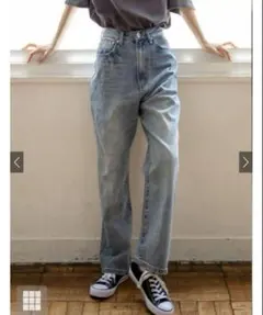 【美品】ハイウエストストレートデニム［gm297］