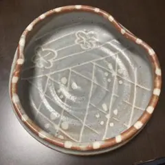 美濃焼　志野　菓子鉢　菓子器　グレー　茶道具　深鉢　深皿　作家物